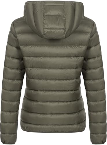 Chrisuno Women's Lightweight Short Puffer Jacket Packable Quilt Warm Winter Coat for Cold Weather Travel with Removable