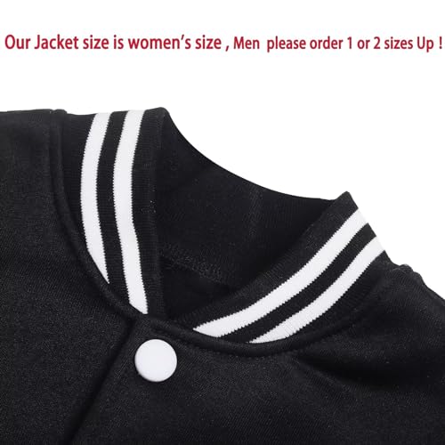 Women's Men's BabyHealthy Varsity Baseball Jacket Casual Letterman Bomber Jacket Windbreaker Lightweight Jacket Coat
|
